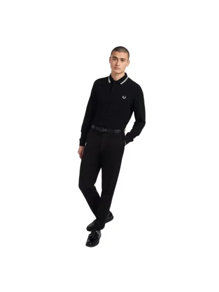T-shirt FRED PERRY Long Sleeve Twin Tipped Shirt Black L czarna