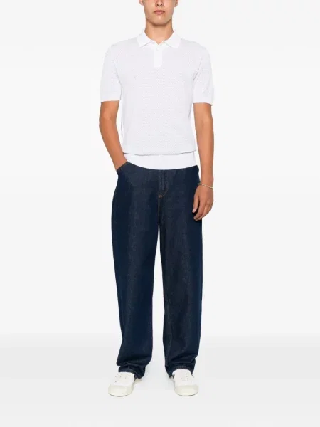 Scurt tricou polo Roberto Collina alb
