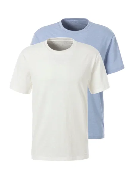 JOHN DEVIN Majica golobje modra / off-bela bela