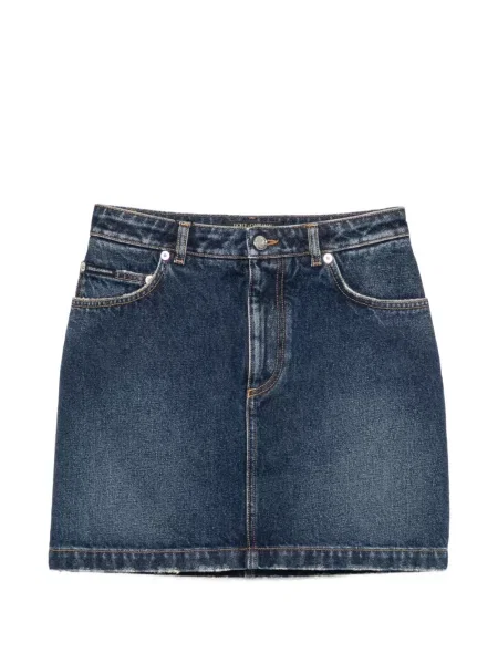 Fustă din denim Dolce & Gabbana cu autograf albastru