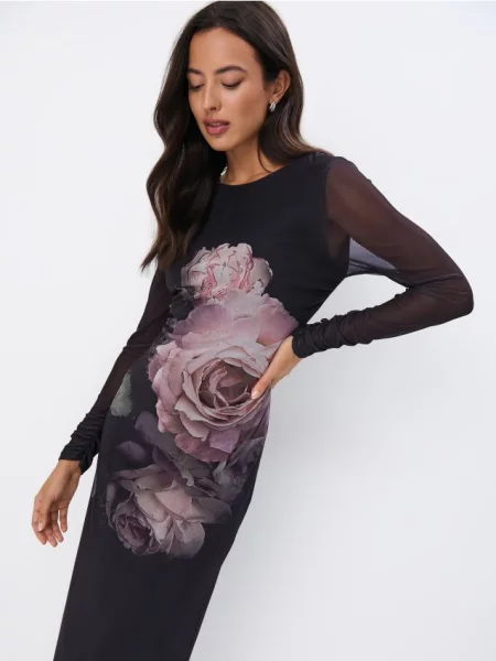 Tinklinė kostiumas midi suknelė Mohito iki kelių juoda