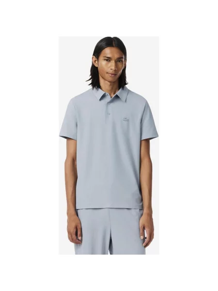 Koszulka polo Lacoste Regular Fit Commuter z krótkim rękawem niebiesko-szara S szara