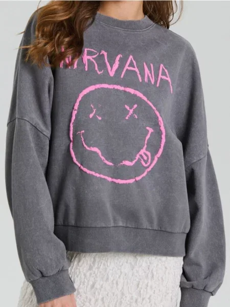 Світшот із принтом Nirvana антрацитовий