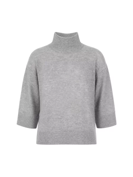 Sweter Fabiana Filippi z cekinami szary