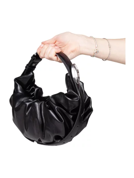 Torebka hobo Diesel z falbankami czarna