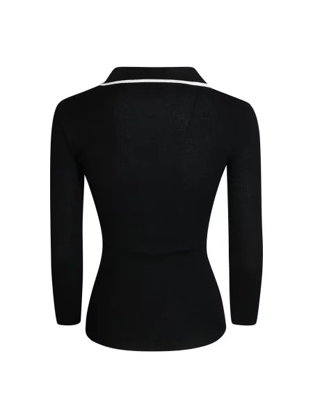 Sweter Elisabetta Franchi z dekoltem w serek czarny