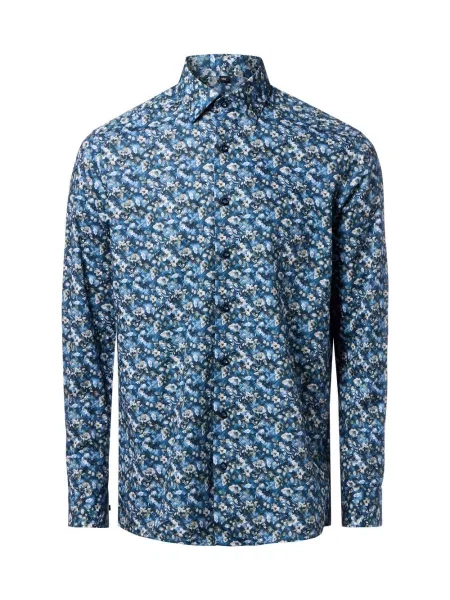 Finshley & Harding Koszula Easy Care Mężczyźni Modern Fit niebieski|biały|zielony wzorzysty 39 biała