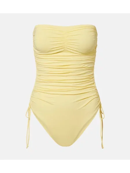 Sutien bandeau Melissa Odabash cu volane galben