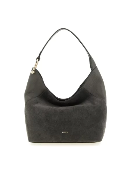Torebka Furla skórzana szara