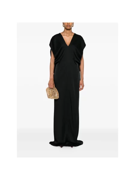 Sukienka maxi Stella Mccartney z dekoltem w serek czarna