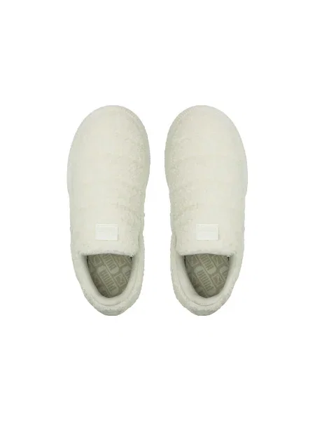 Pantofi Puma din piele de căprioară slip-on teddy alb