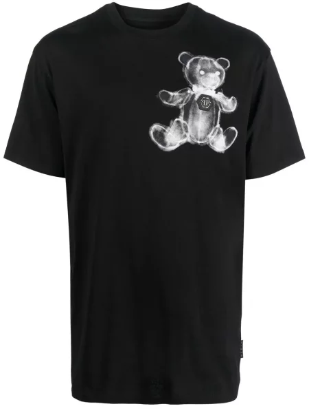 Krótka koszulka Philipp Plein teddy czarna