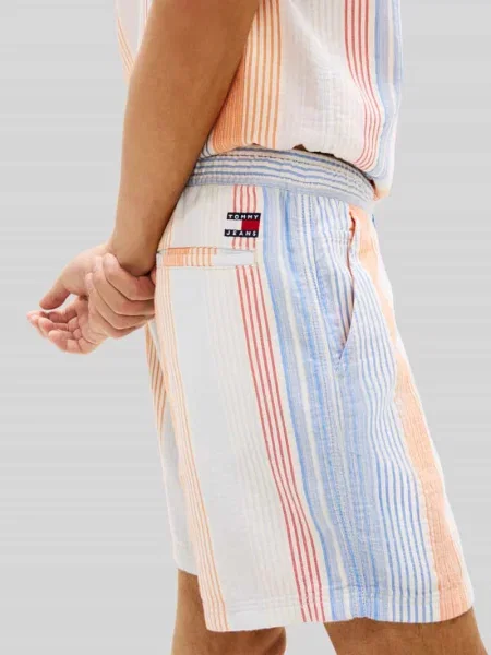 Szorty o kroju relaxed fit z czystej bawełny Tommy Jeans pomarańczowe