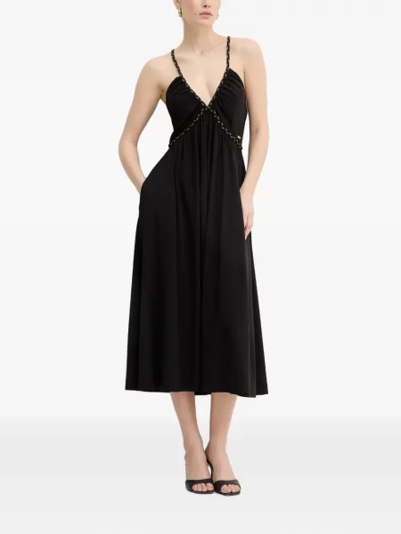Rochie midi Fracomina cu decolteu în V negru
