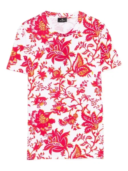 Tricou Etro cu model floral cu imagine alb