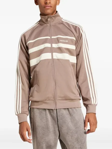 Pantaloni Adidas cu dungi cu broderie din fleece negru