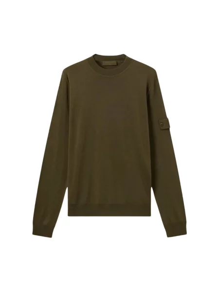 Sweter Stone Island wełniany z kamieniami zielony