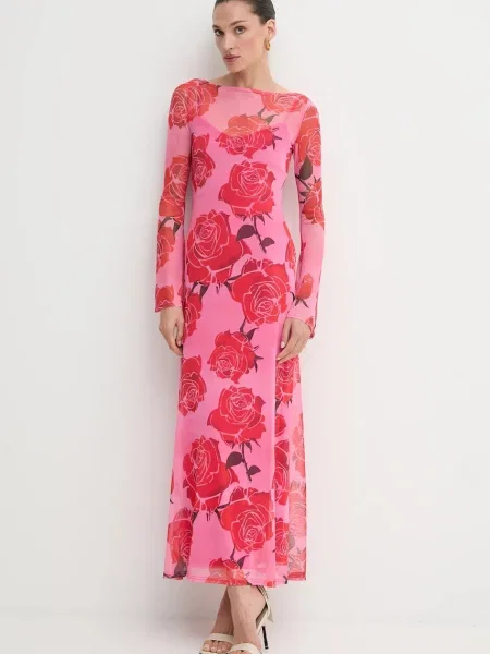 Сукня Never Fully Dressed maxi облягаюча рожевий