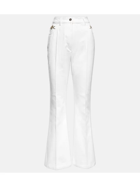 Jeansy dzwony Patou z wysoką talią białe