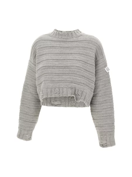 Sweter Mm6 Maison Margiela wełniany szary