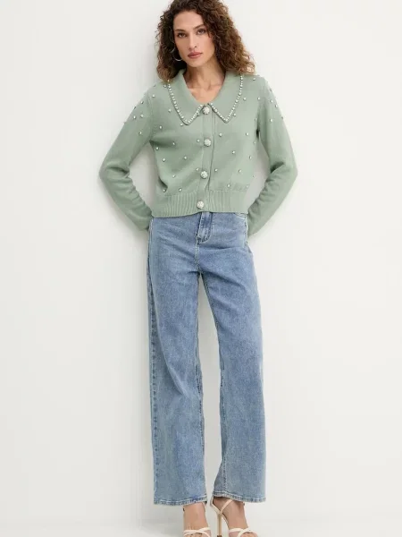 Silvian Heach kardigan z domieszką kaszmiru NOLLEY zielony