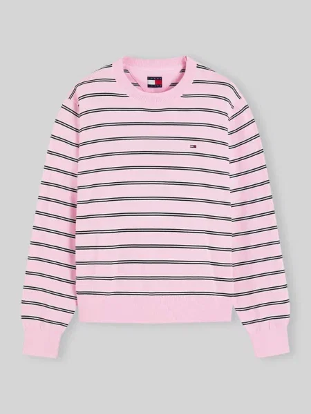 Sweter o kroju relaxed fit z mieszanki bawełny Tommy Jeans różowy