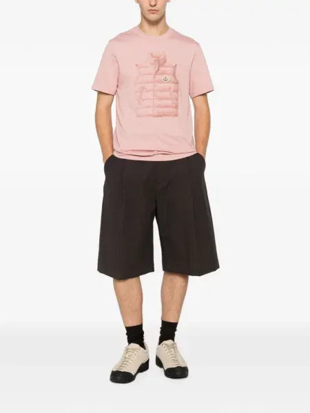 Tricou Moncler cu broderie roz