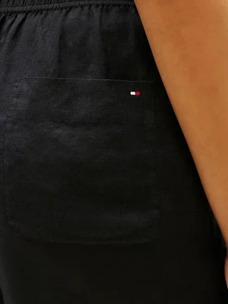 Лляні шорти Tommy Hilfiger чорні