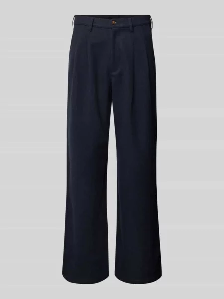 Spodnie z plisami i z tyłu Prohibited granatowe