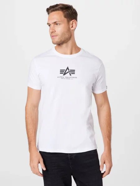 ALPHA INDUSTRIES Tricou / gri închis alb