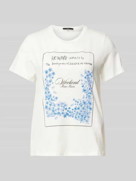 T-shirt z nadrukowanym motywem i logo model ‘TEIERA’ Max Mara Weekend biała