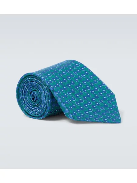 Hedvábná kravata Charvet modrá