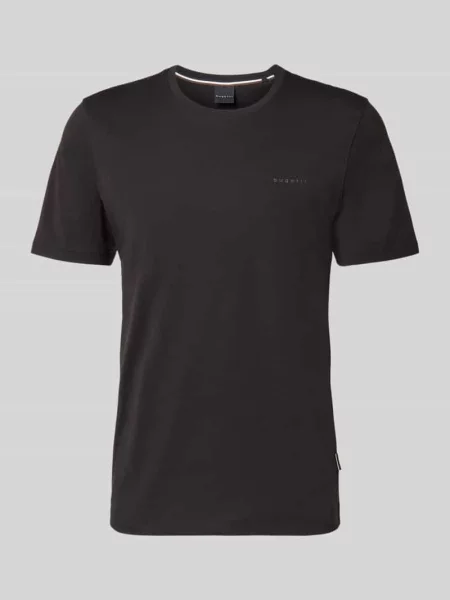 T-shirt z detalem z logo Bugatti czarna