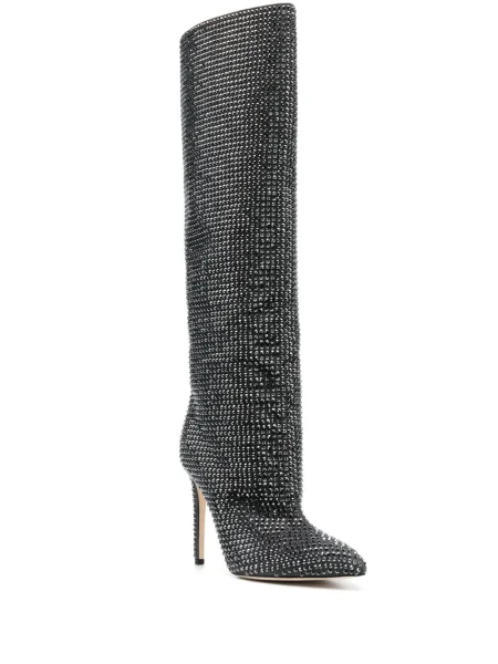 Botine Paris Texas de cristal negru