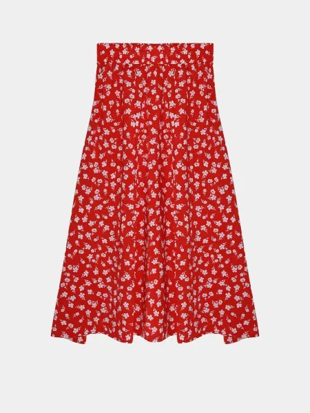 Спідниця міді Braska бавовна/віскоза червоний