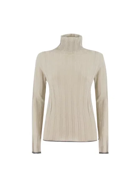 Sweter z golfem Fabiana Filippi do golfa żółty