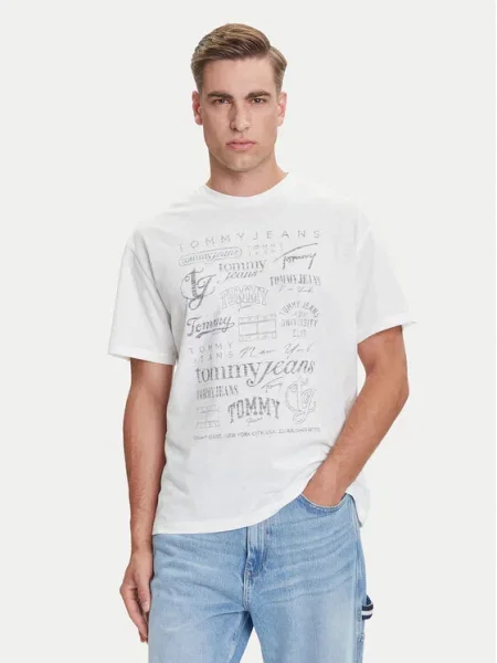 Tommy Jeans Tricou Archive Logos alb