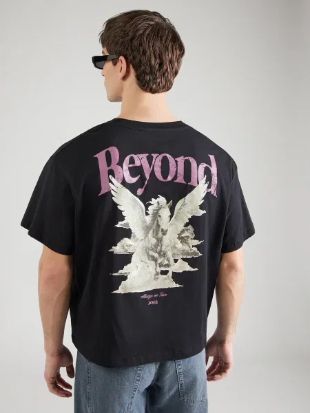 JACK & JONES Marškinėliai JORBEYOND nebalintos drobės / šviesiai pilka / levandų juoda