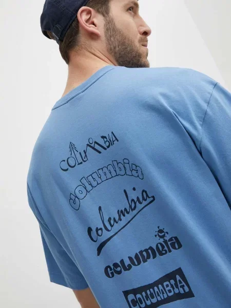 Columbia t-shirt Burnt Lake z nadrukiem niebieski