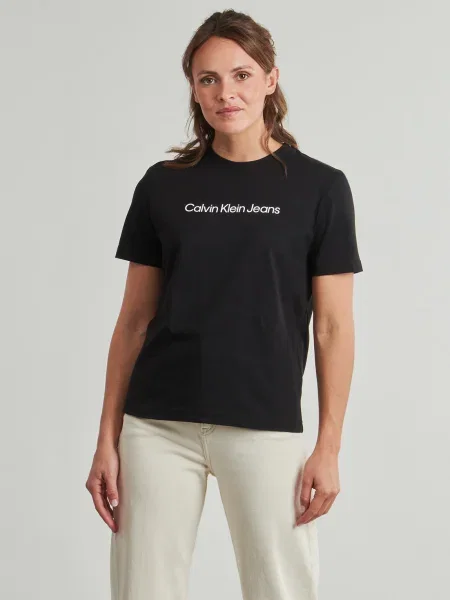 Klasszikus denim ruha Calvin Klein Jeans fekete