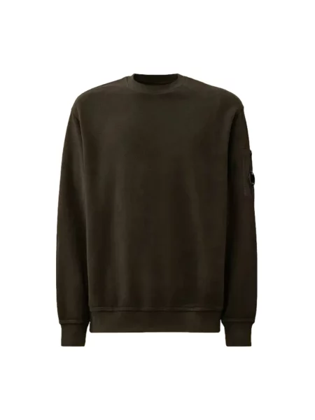 Bluza z kapturem C.p. Company z kapturem z okrągłym dekoltem zielona