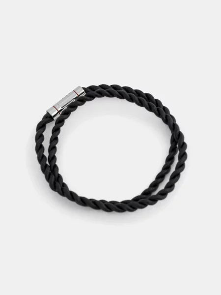 Usnjena zapestnica HUGO črna