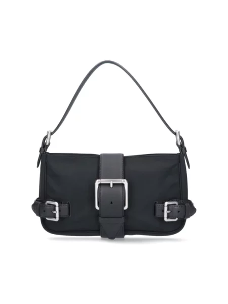Torebka Bottega Veneta skórzana z logo czarna
