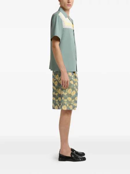 Květinové plisované kraťasy Marni žluté