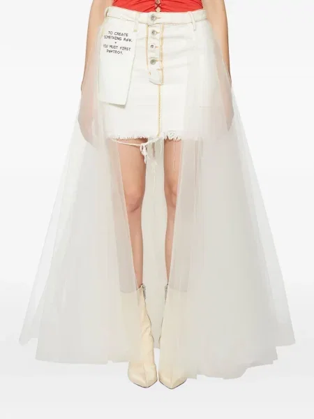 Spódnica jeansowa Ben Taverniti tiulowa biała