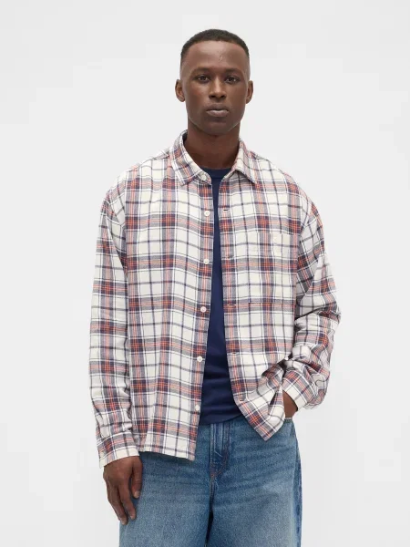 Фланелена риза Gap синьо