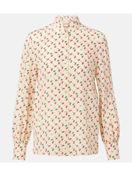 Jedwabny top Valentino z nadrukiem