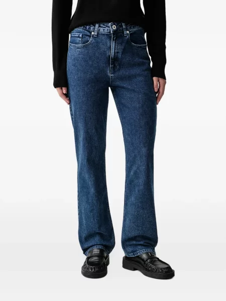 Jeansy straight leg Karl Lagerfeld Jeans z logo niebieskie