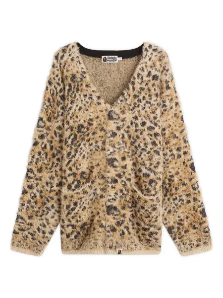 Sweter A Bathing Ape® w panterkę beżowy