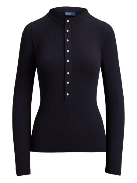 Dugo rebrasti s ovratnikom polo majica Polo Ralph Lauren plava